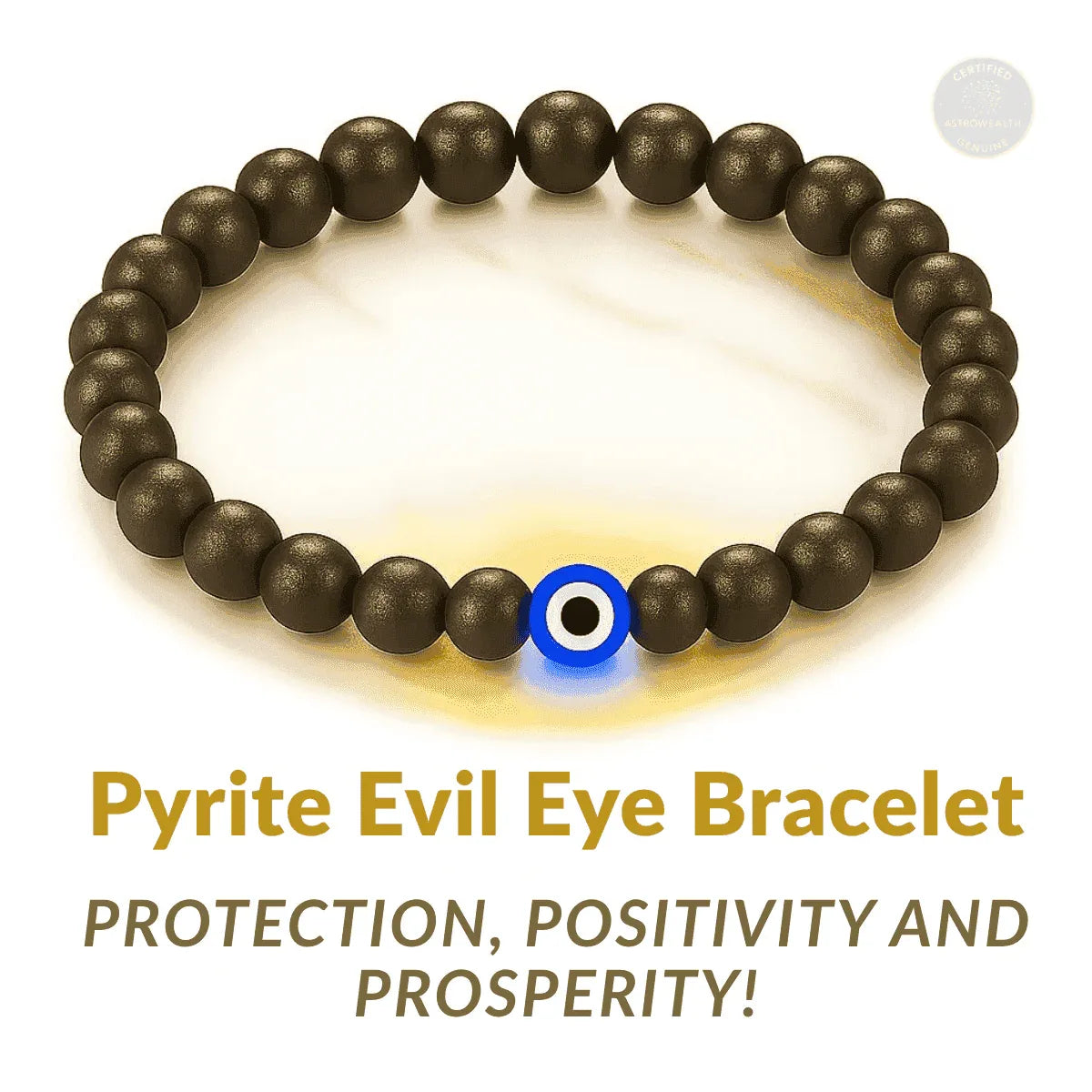 Pyrite Evil Eye Bracelet (Lab Certified)