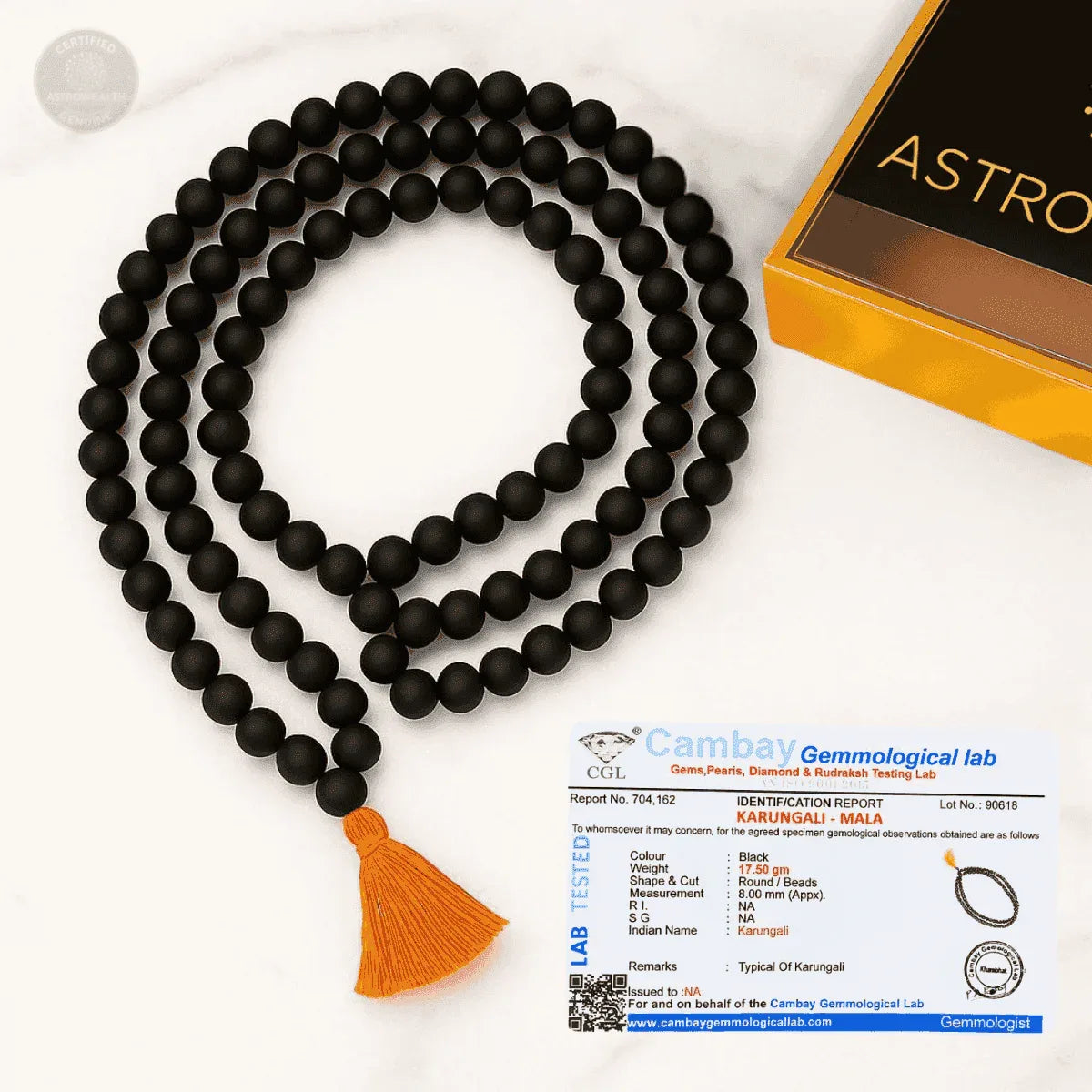 Karungali Malai 108 Beads (Lab Certified)