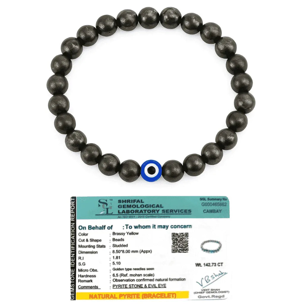 Pyrite Evil Eye Bracelet (Lab Certified)