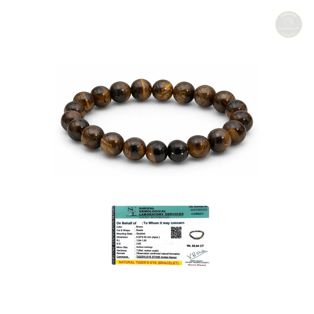Tiger's Eye Bracelet (Lab Certified)