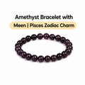 Amethyst Bracelet with Meen | Pisces Zodiac Charm
