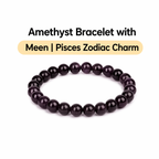 Amethyst Bracelet with Meen | Pisces Zodiac Charm