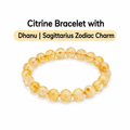 Citrine Bracelet with Dhanu | Sagittarius Zodiac Charm