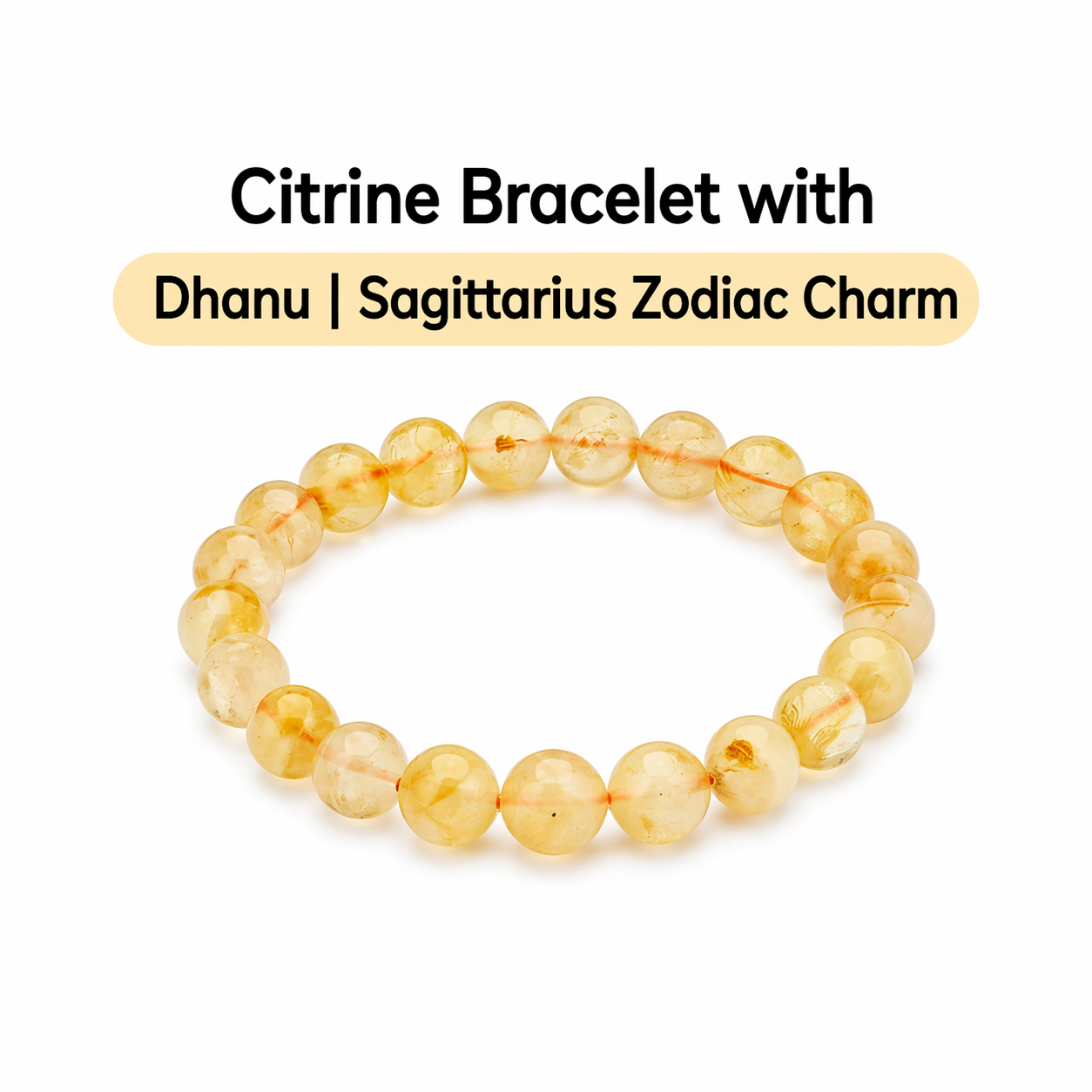 Citrine Bracelet with Dhanu | Sagittarius Zodiac Charm