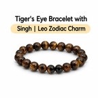 Tiger's Eye Bracelet with Singh | Leo Zodiac Charm