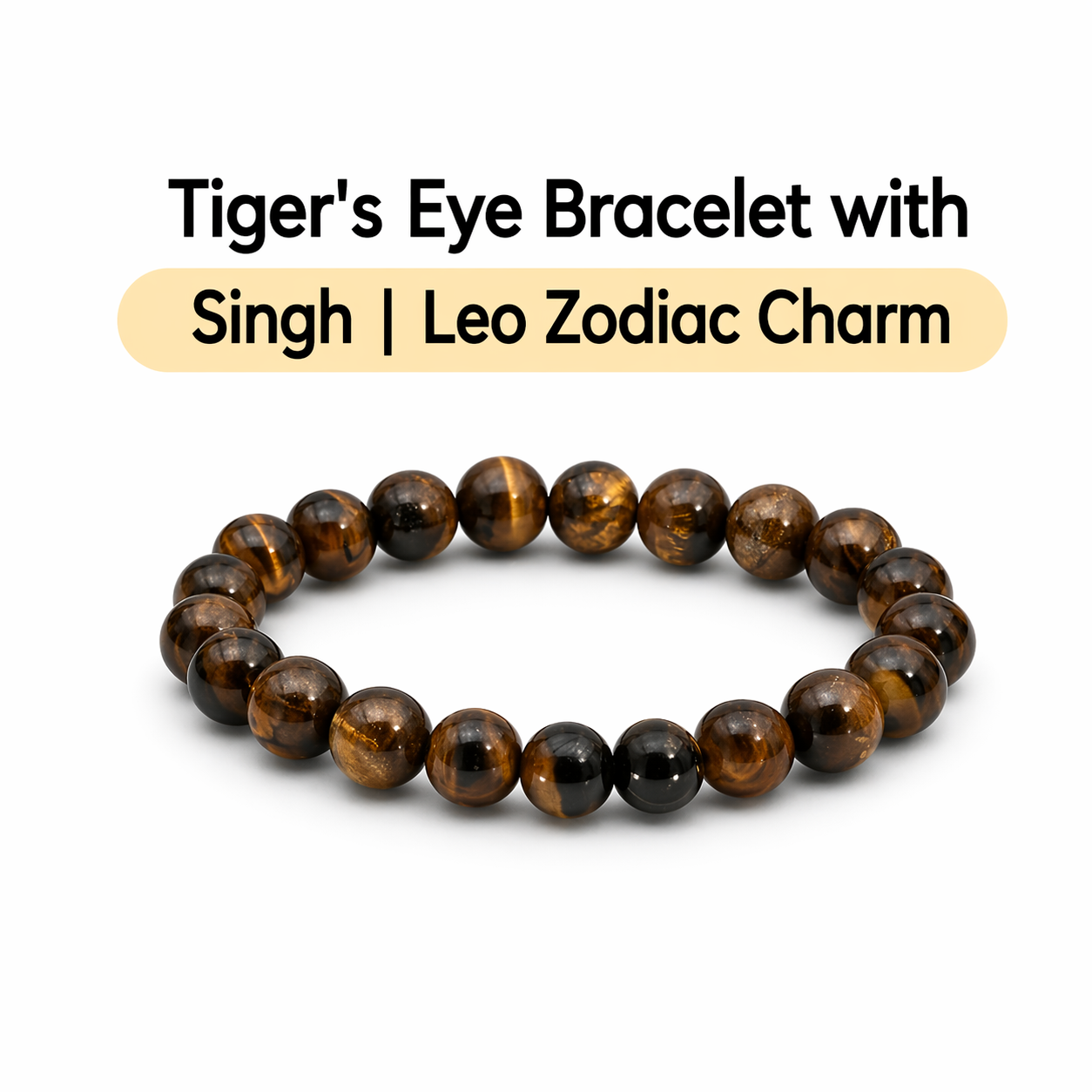 Tiger's Eye Bracelet with Singh | Leo Zodiac Charm