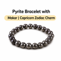 Pyrite Bracelet with Makar | Capricorn Zodiac Charm