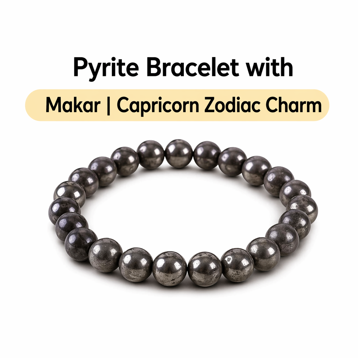 Pyrite Bracelet with Makar | Capricorn Zodiac Charm