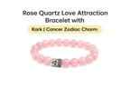 Rose Quartz Love Attraction Bracelet with Kark | Cancer Zodiac Charm