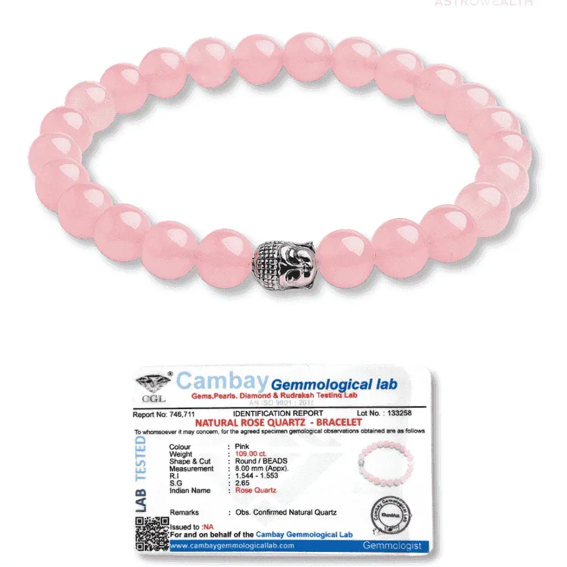 Rose Quartz Love Attraction Bracelet (Lab Certified)