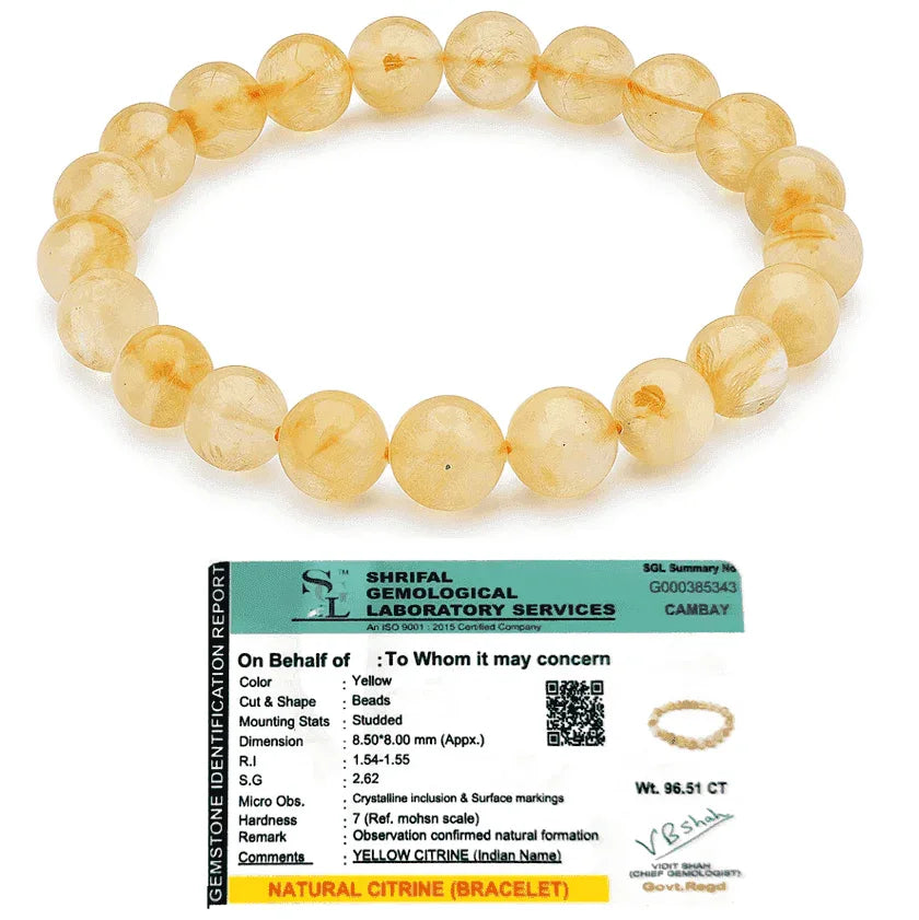 Citrine Bracelet (Lab Certified)