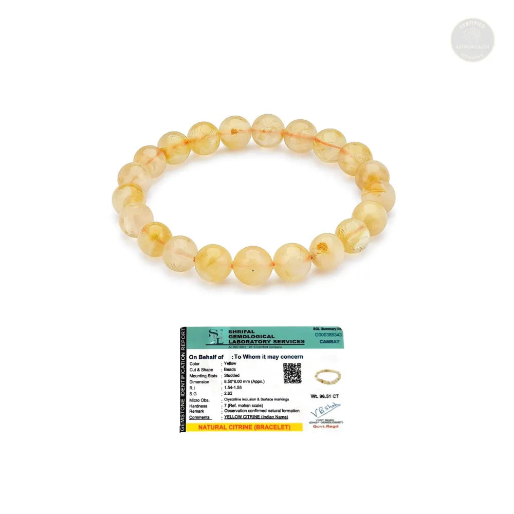 Citrine Bracelet (Lab Certified)
