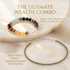 Wealth Protection Bundle - Dhan Yog Bracelet + Raw Pyrite Anklet