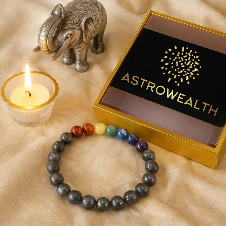 7 Chakra Pyrite Bracelet (Lab Certified)