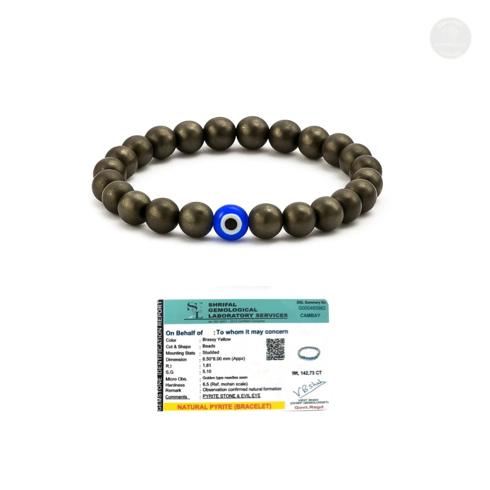 Pyrite Evil Eye Bracelet (Lab Certified)