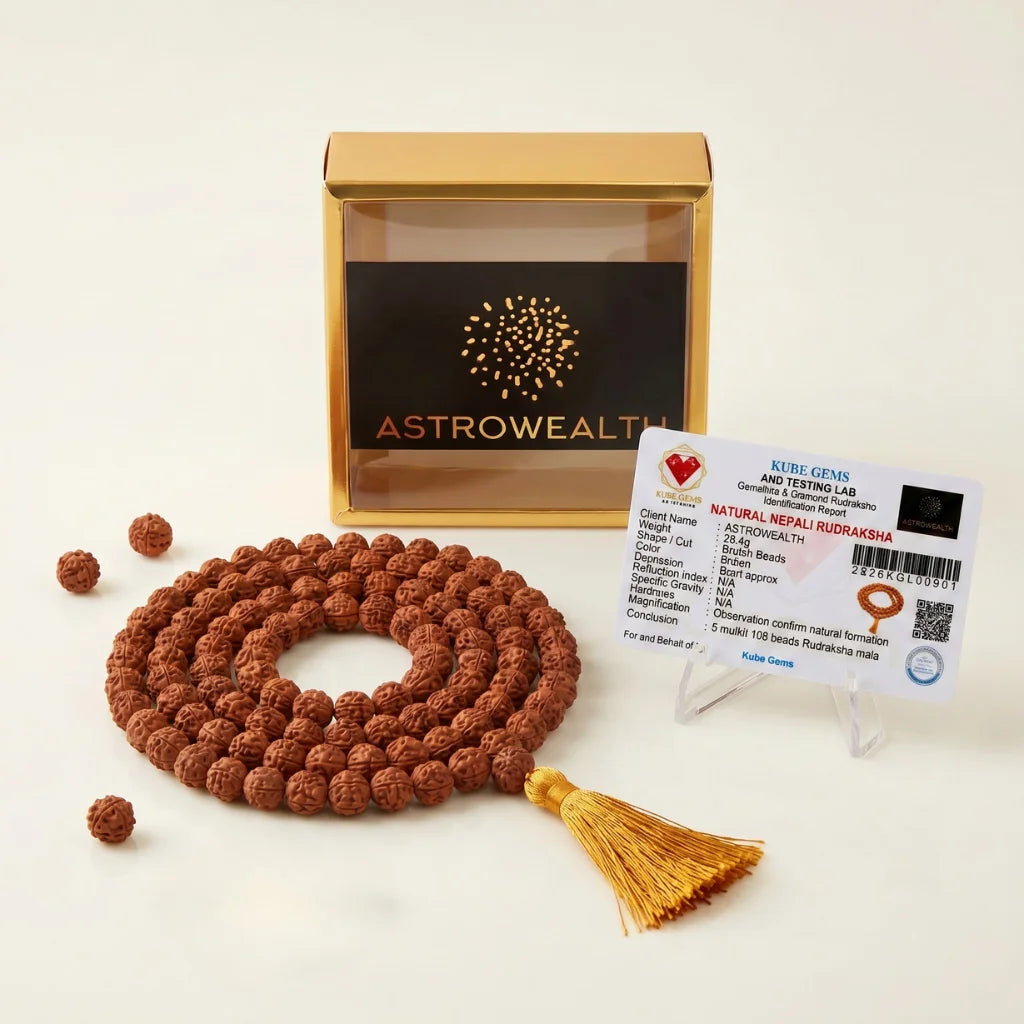 Brown Rudraksha Mala 108+1 beads