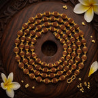 Gold Plated Rudraksha Mala 7mm, 54 beads