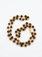 Gold Plated Rudraksha Mala 7mm, 54 beads